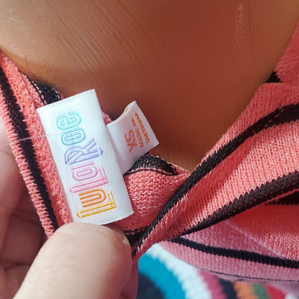 LuLaRoe striped sleeveless sweater long cardigan XS NWOT - Picture 5 of 6